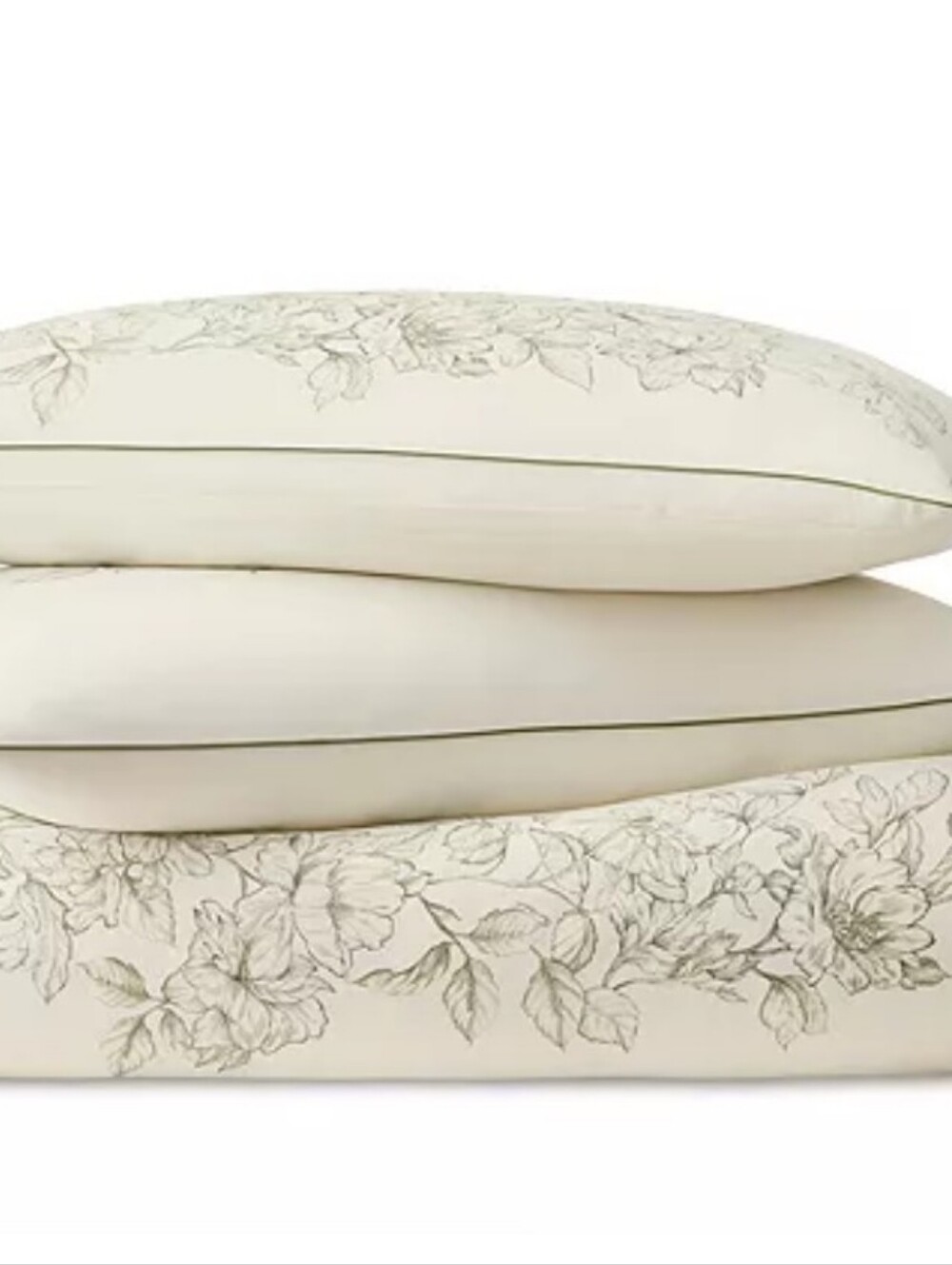 Boll & Branch Signature Etched Peony Piped-Edge Duvet Set King/Cal King